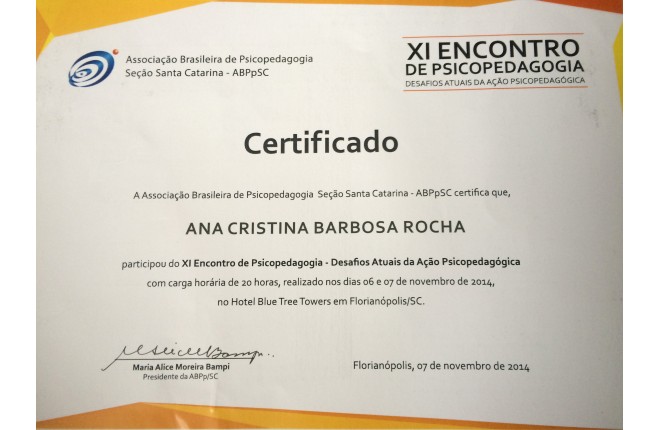 XI Encontro de Psicopedagogia.