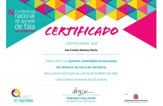 4 Conferncia De Apraxia da Fala 