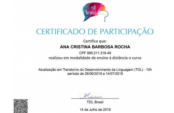 Atualizao em Transtorno do Desenvolvimento de Linguagem (TDL) 