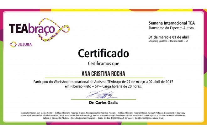 Workshop internacional de autismo Tea abrao